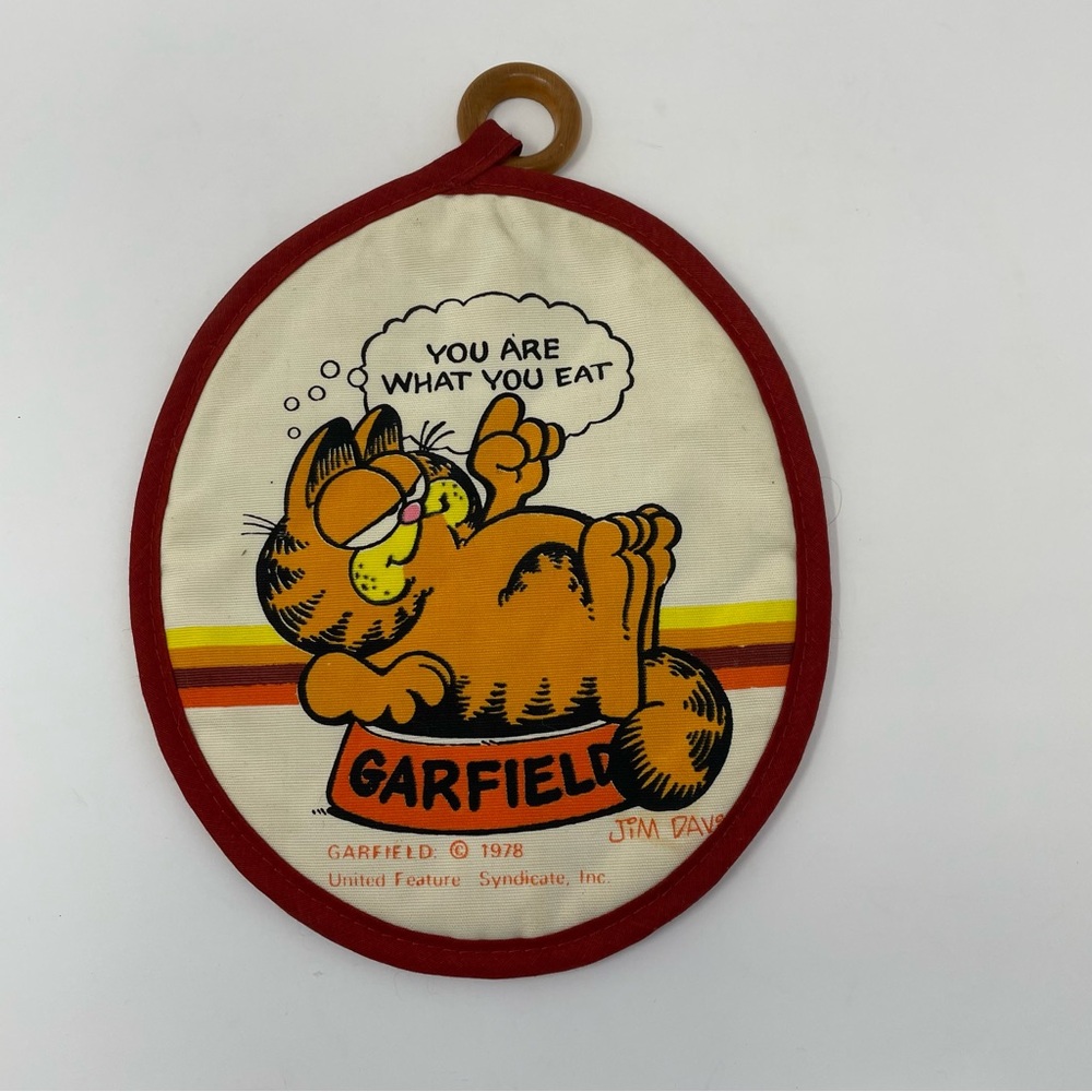 Vintage 1978 Garfield Pot Holder “You are what you eat” Jim Davis Retro